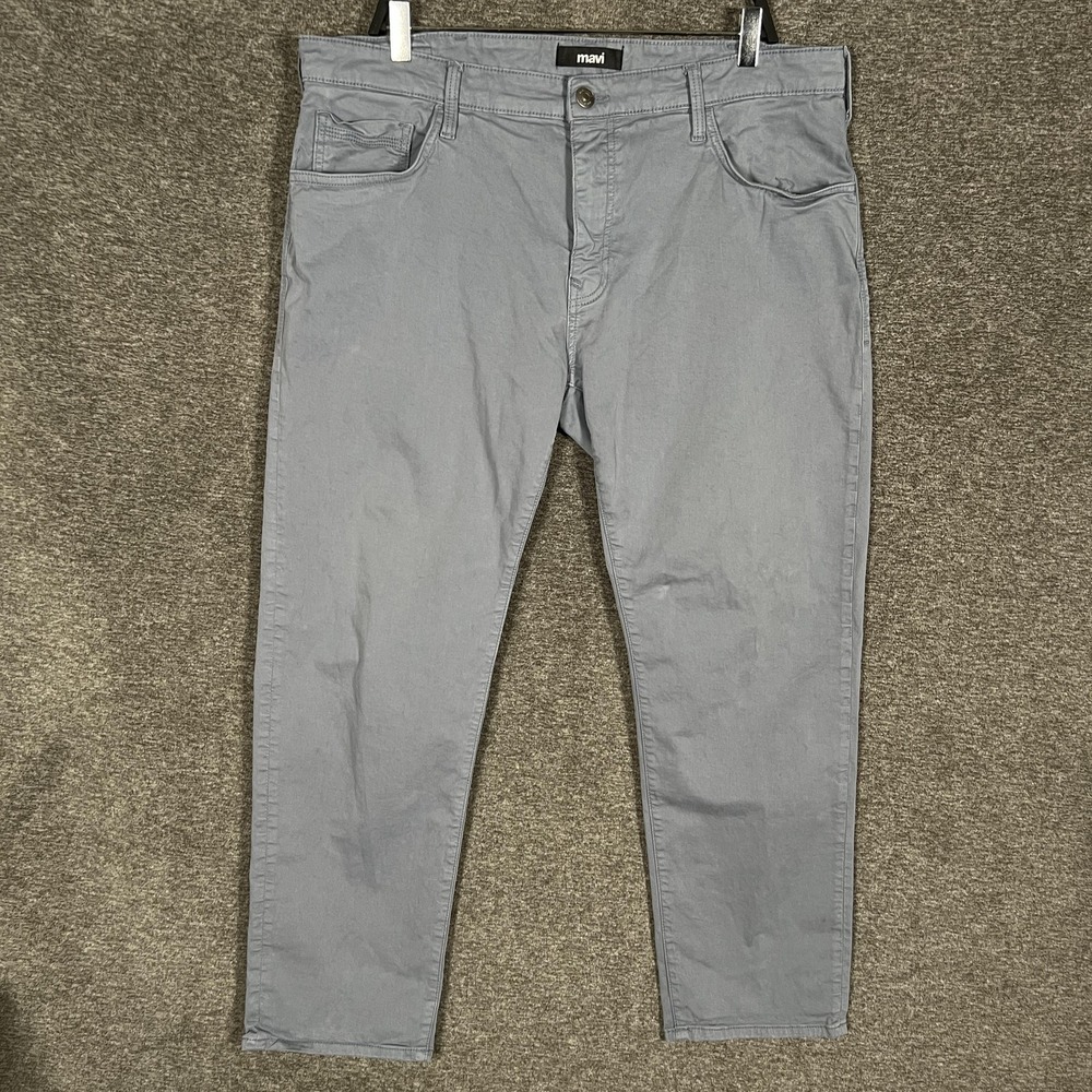 Mavi Zach Straight Leg Jeans Mens 38x30 Gray Stretch Denim Classic Pants Casual